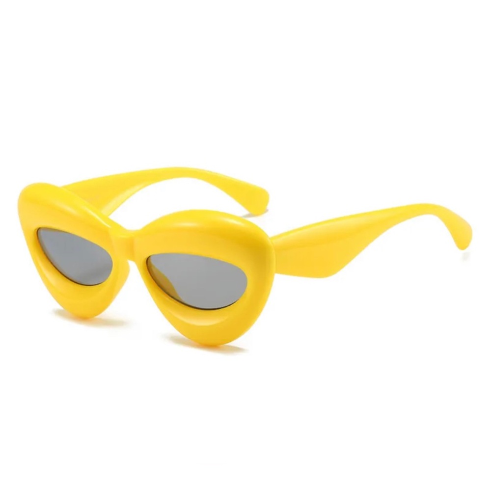 Yellow inflated cat eye sunglasses